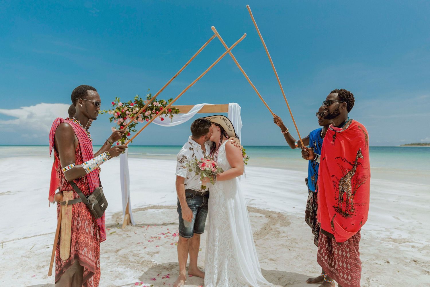 Intimate beach wedding ceremony Zanzibar
