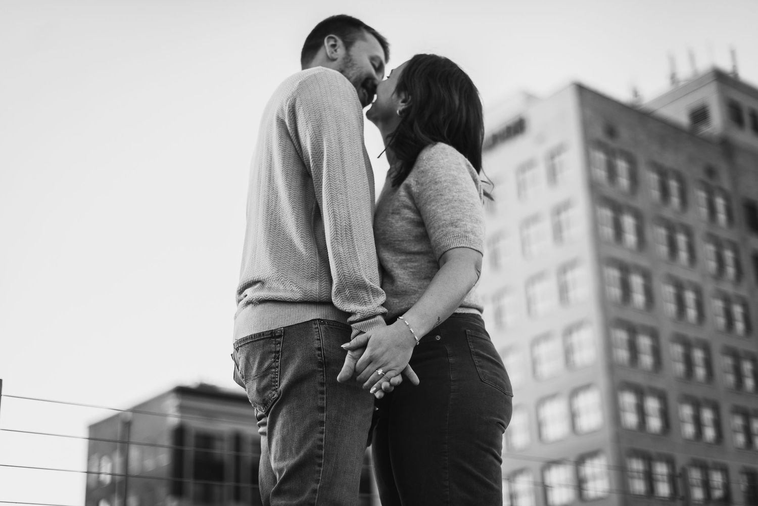 Downtown city engagement session in Wichita, KS - engagement pictures by Jessica Nadine Photography