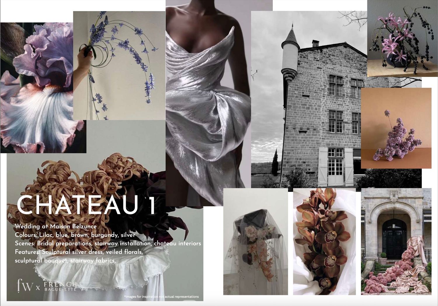 A collage of black and white vintage photographs showing various wedding and portrait scenes.