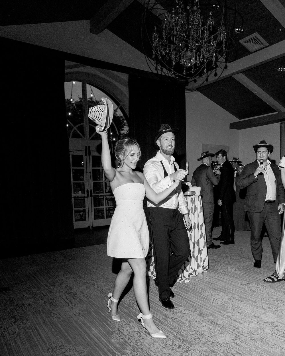 Bride and groom grand entrance at Bernardus Lodge wedding reception