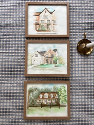 Watercolor home portrait