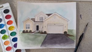 Watercolor home portrait
