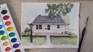 Watercolor home portrait