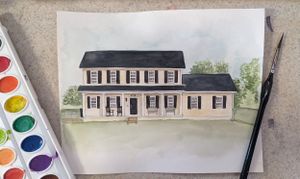 Watercolor home portrait