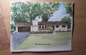 Watercolor home portrait