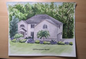 Watercolor home portrait