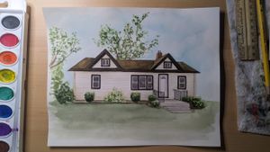 Watercolor home portrait