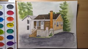Watercolor home portrait