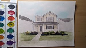Watercolor home portrait