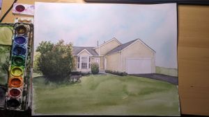 Watercolor home portrait