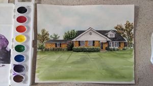 Watercolor house portrait