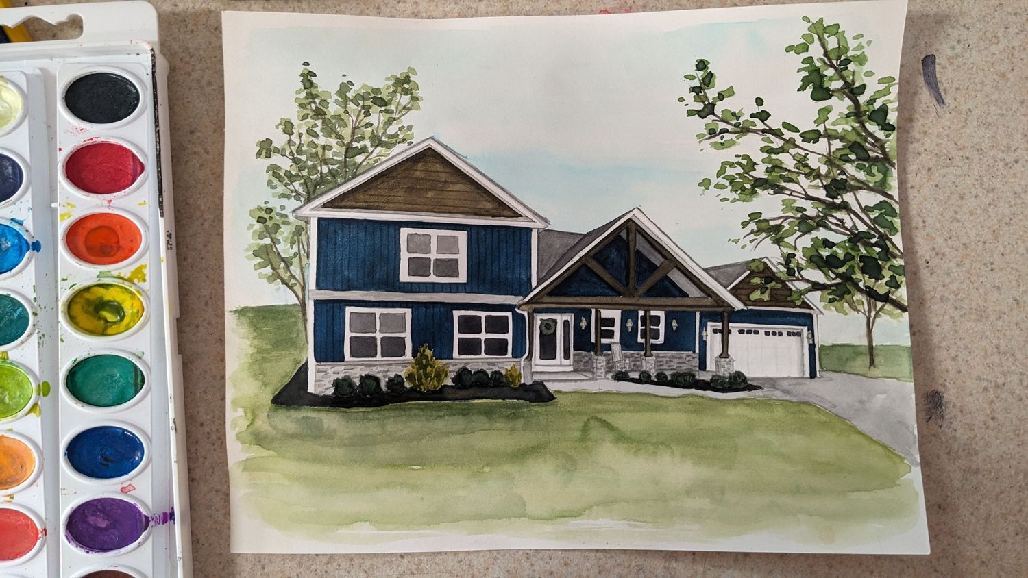 Home Watercolor painting testimony in Plain City, OH.