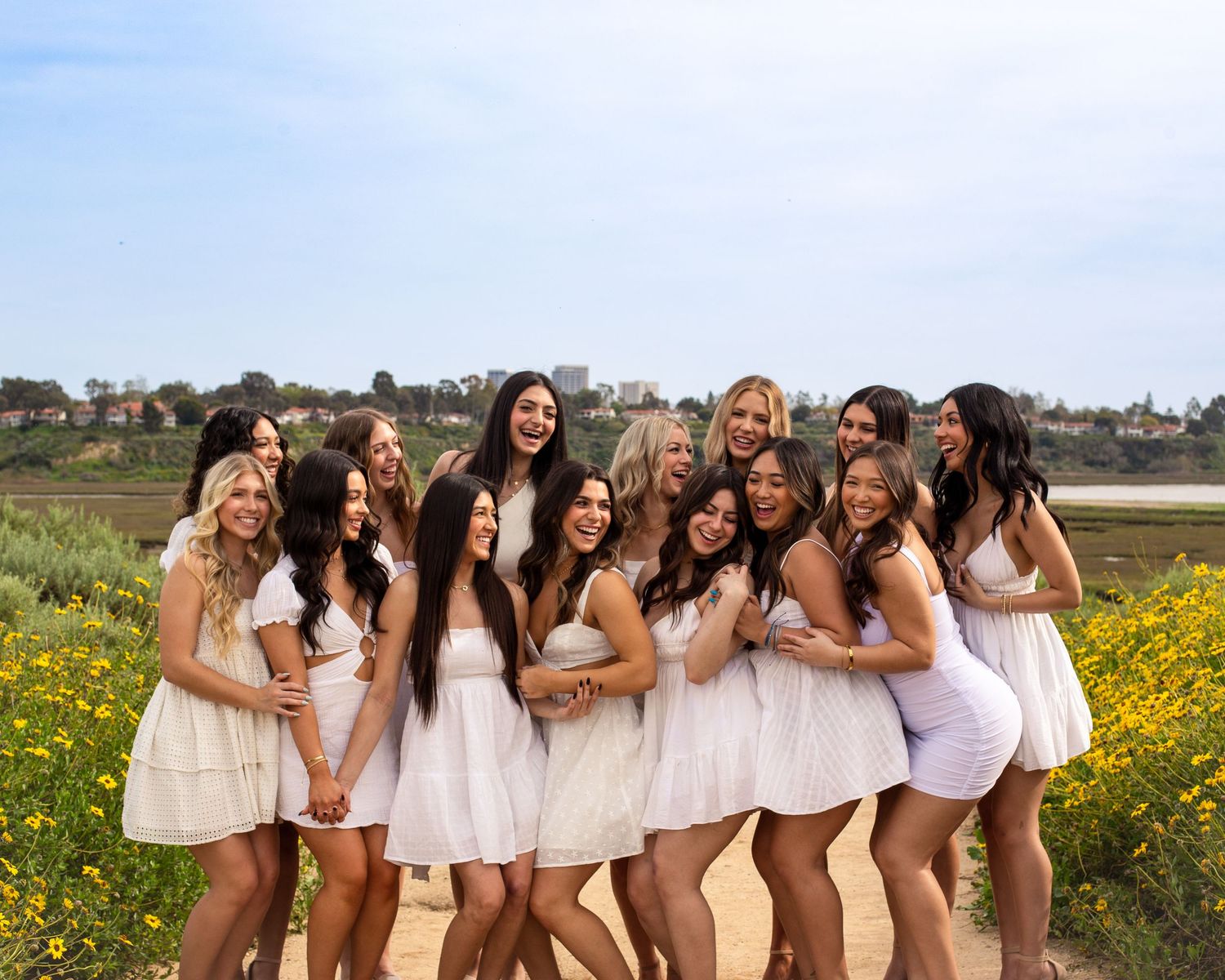 Beach photography, Group photo, sorority photoshoot. Alpha chi omega