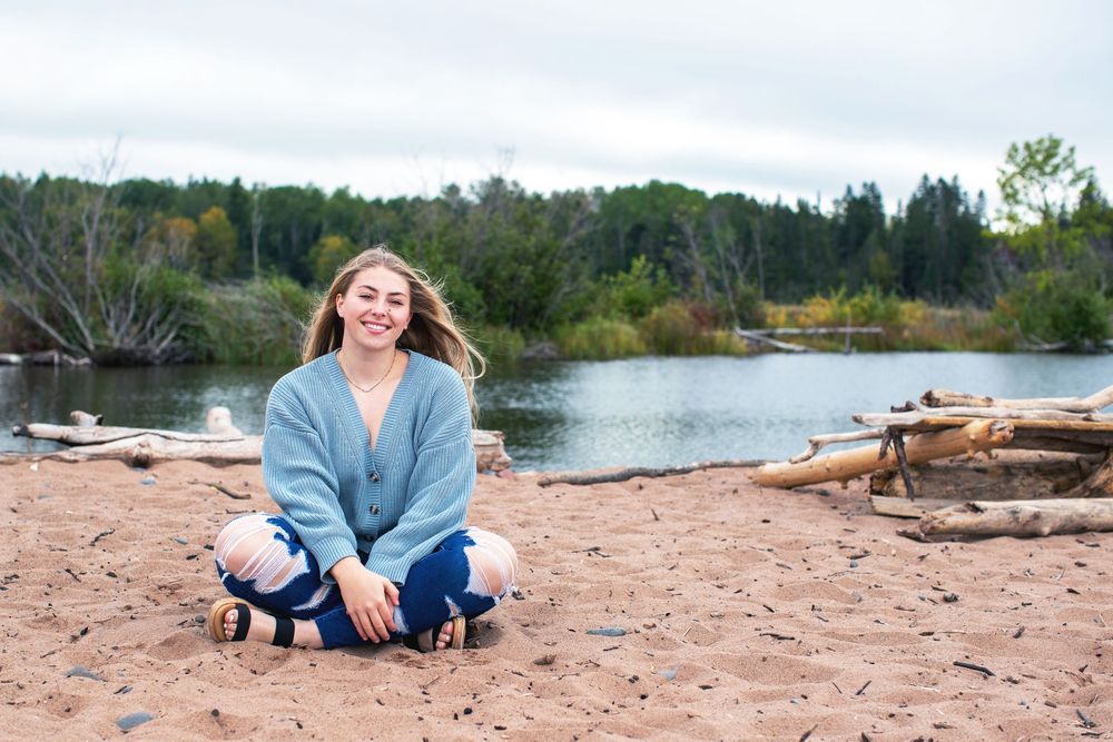 High school senior photos near Lake Superior in Poplar Wisconsin