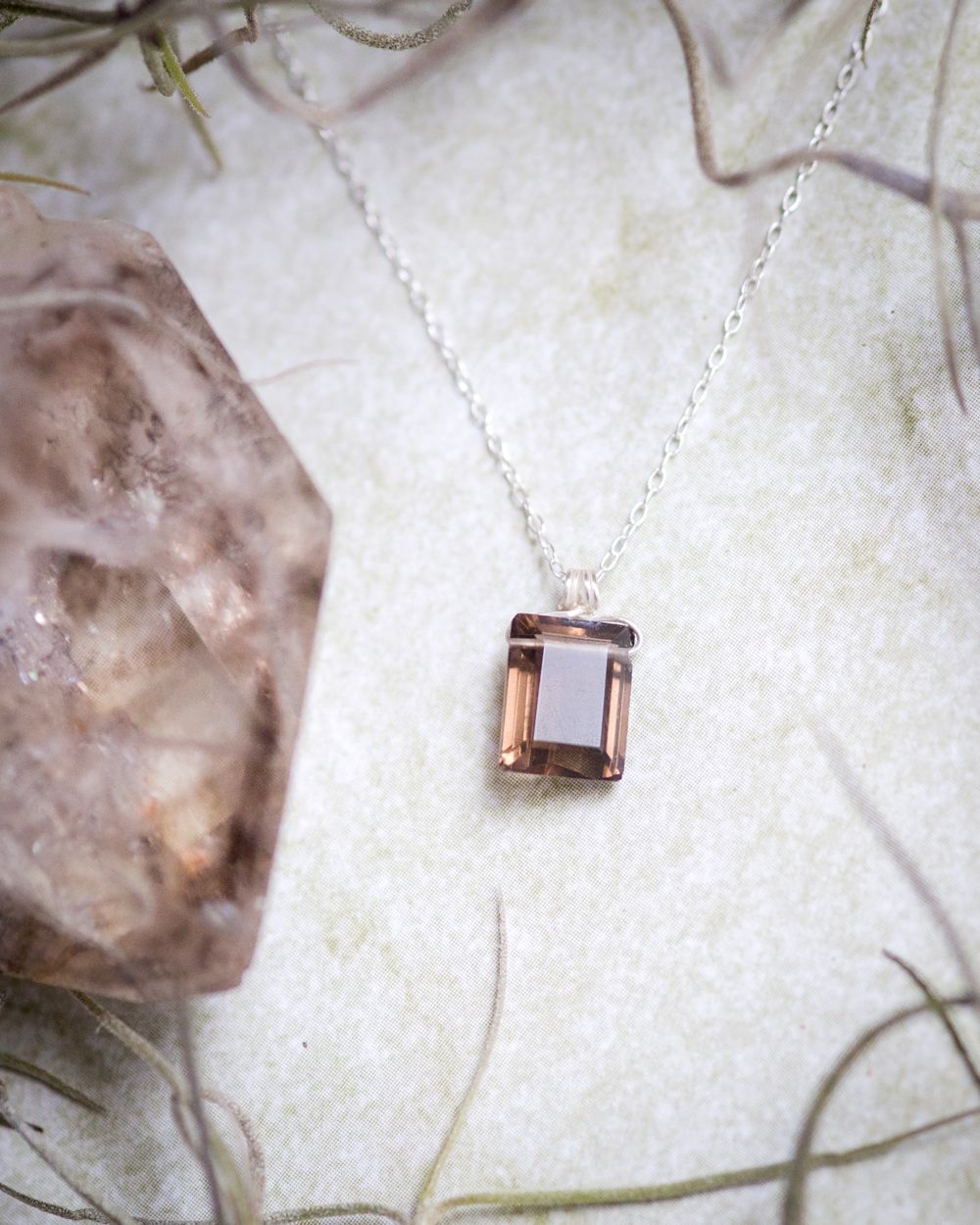 Fashion photography for SF Bay Area brand showcasing gemstone necklace