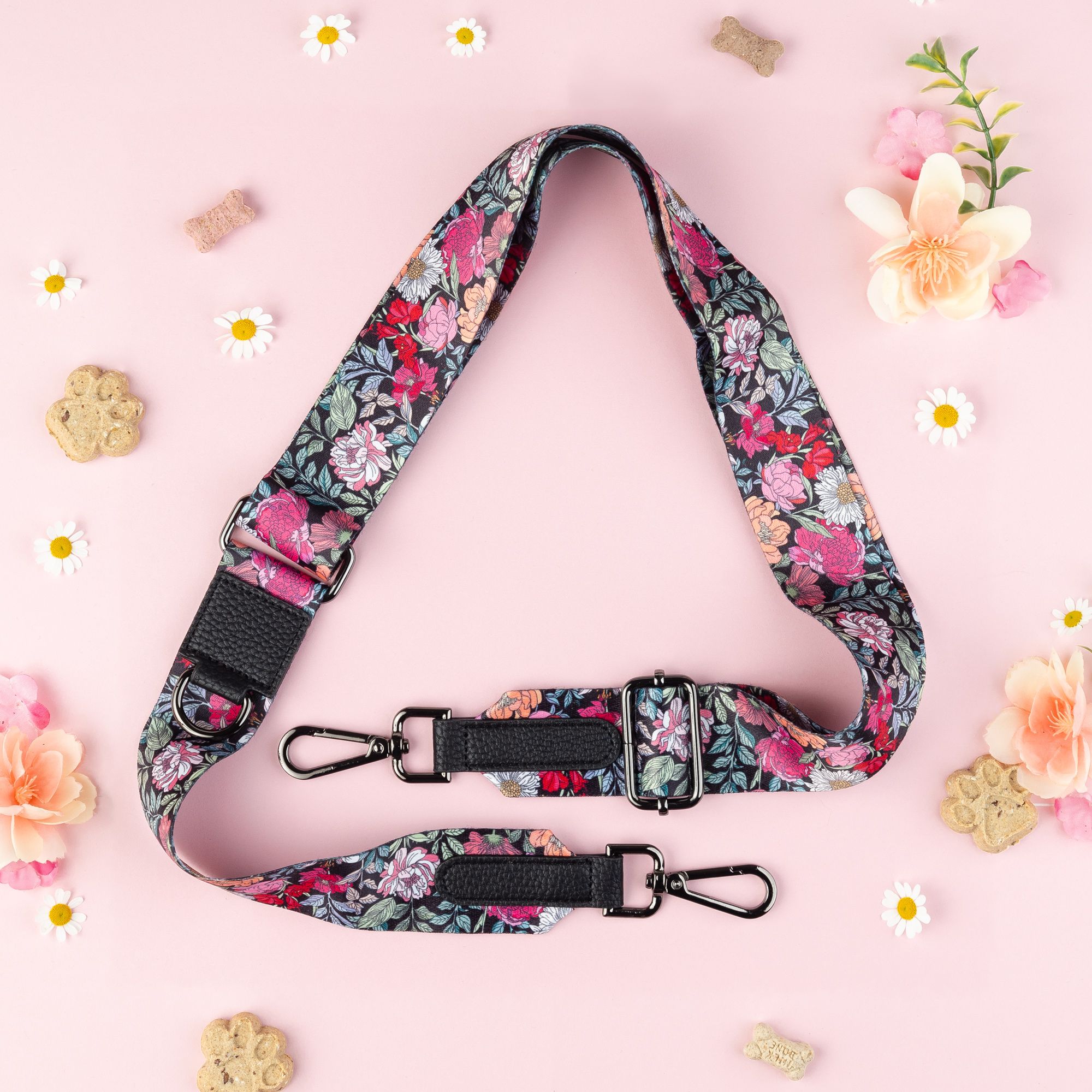 Studio product photography in San Francisco Bay Area of trendy handbag strap with professional lighting and neutral background
