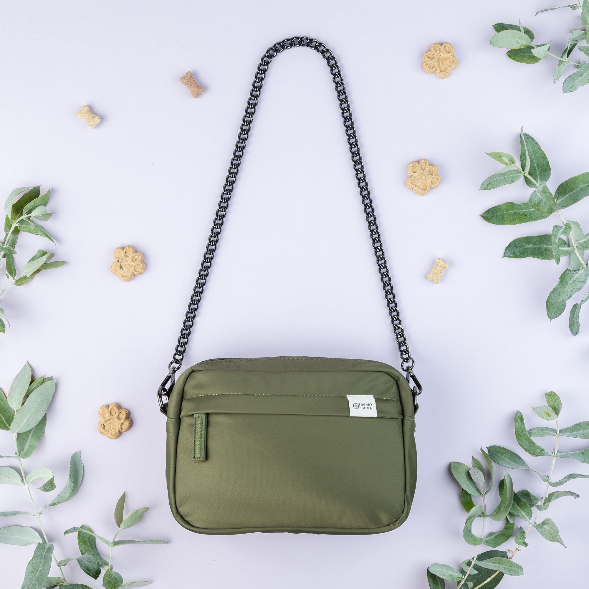 Studio product photography in San Francisco Bay Area of trendy handbags with professional lighting and neutral background