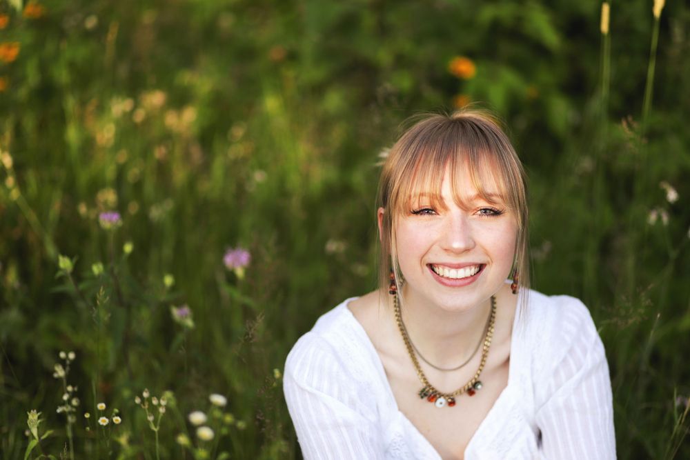 Outdoor senior photography at a family cabin in Wisconsin