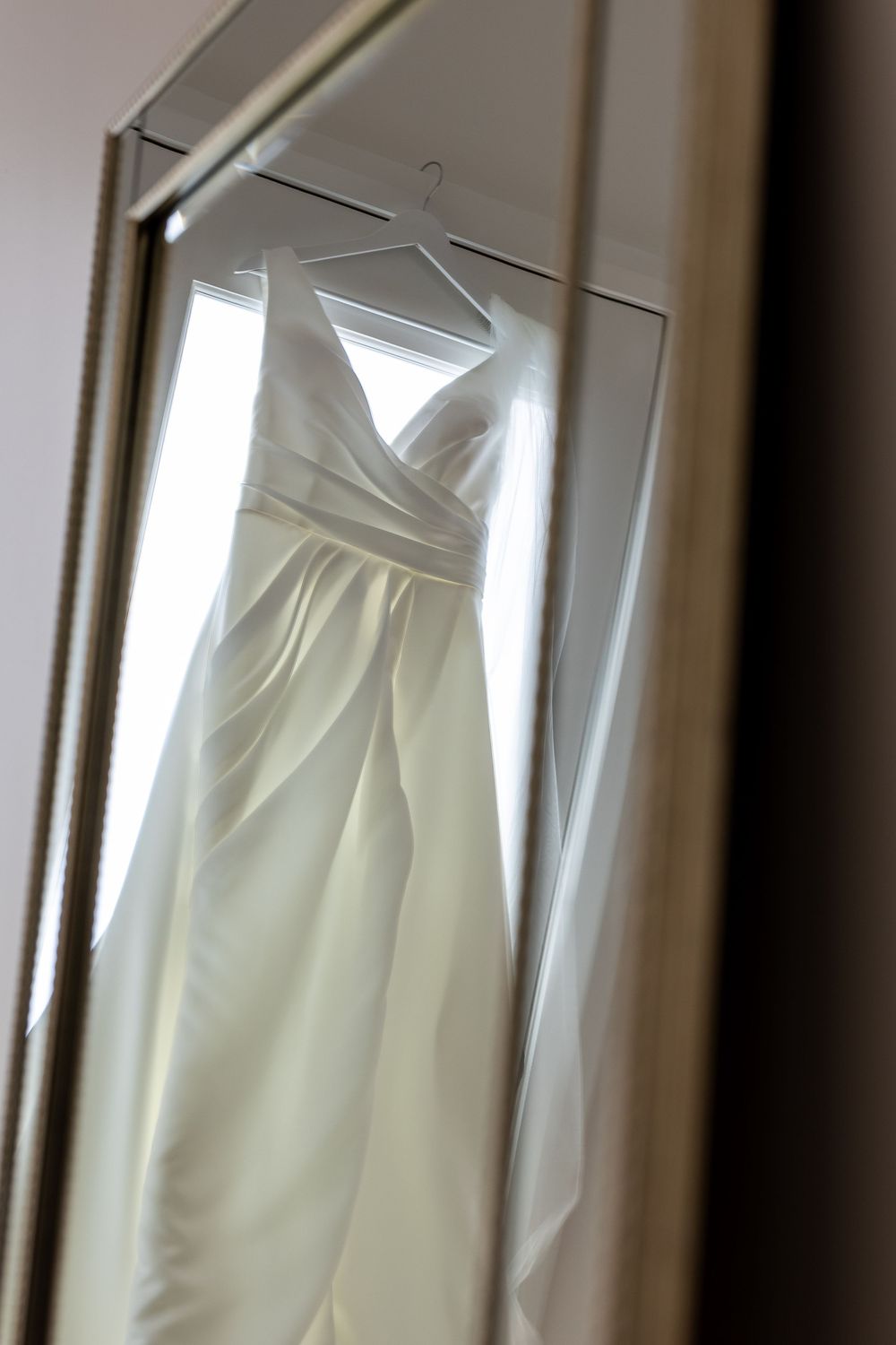 close up of brides dress