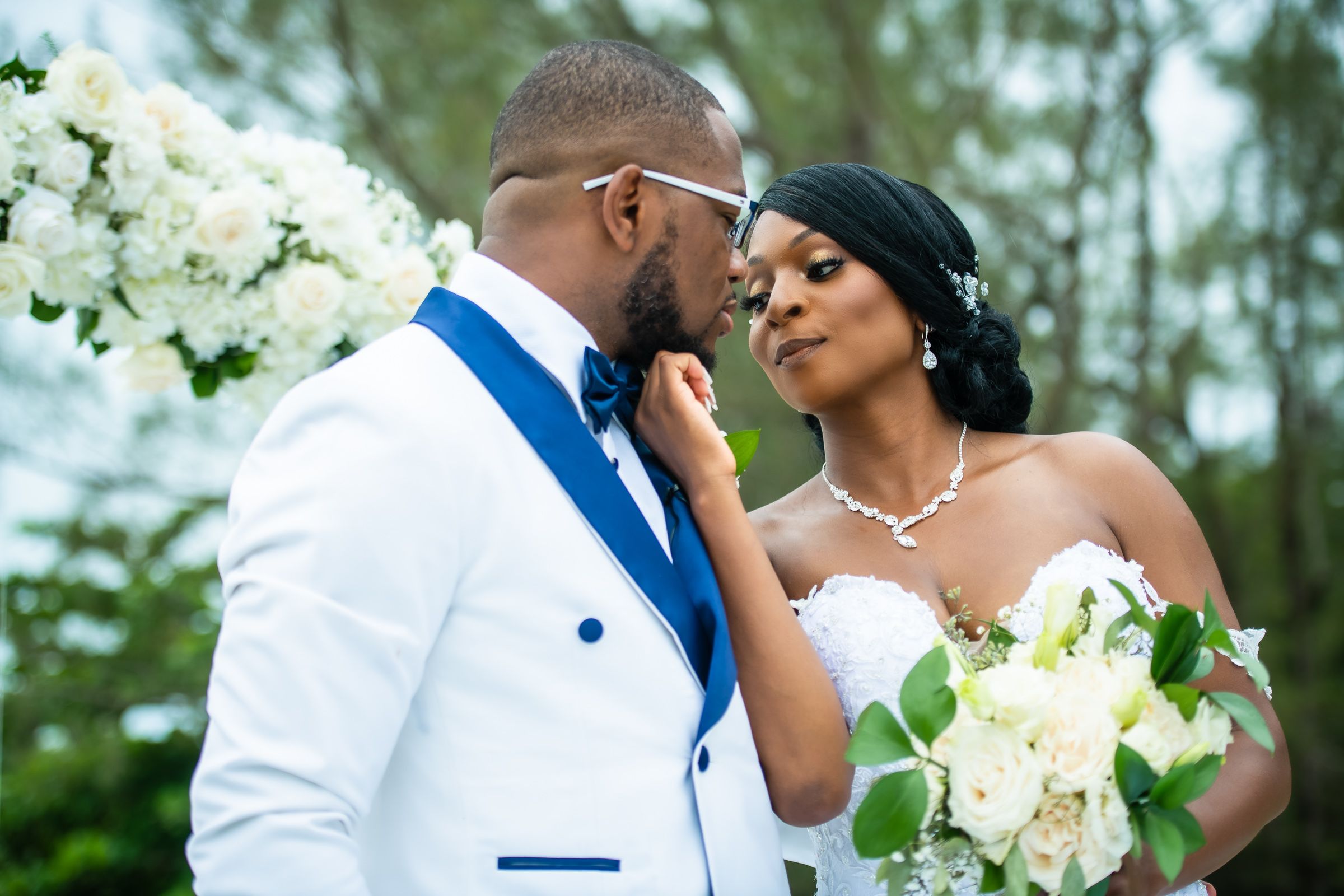 A soft moment, luxury bride, Trident Castle, Jamaica, Sapple's Photography, Destination Wedding Portrait
