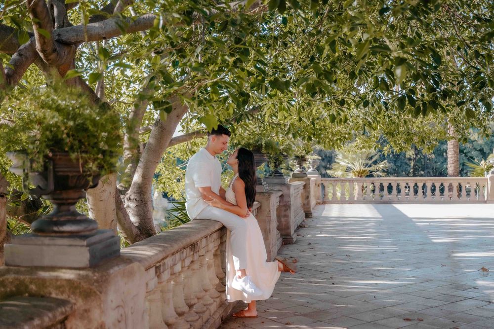 Emotional reaction of bride-to-be recreating the proposal moment.