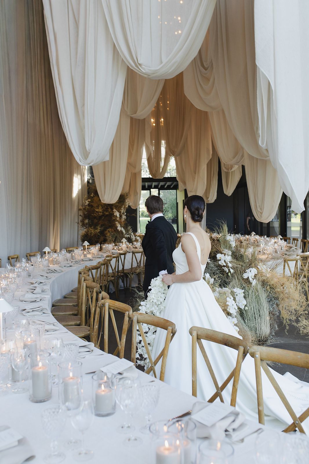 Bride and Groom first view or reception area