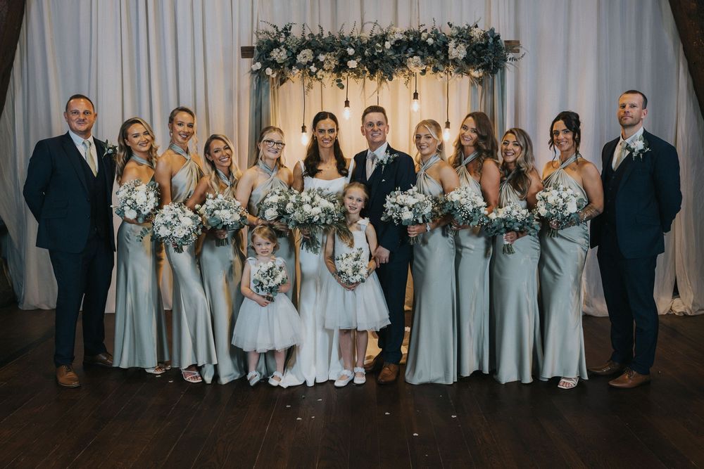 rivington hall barn wedding photography bridal party