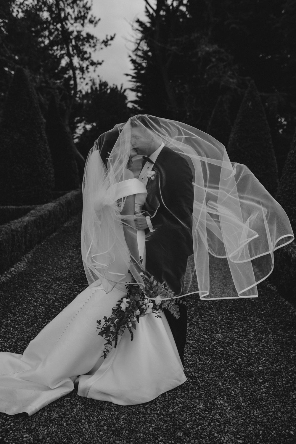 the river barn wedding photography bride groom veil