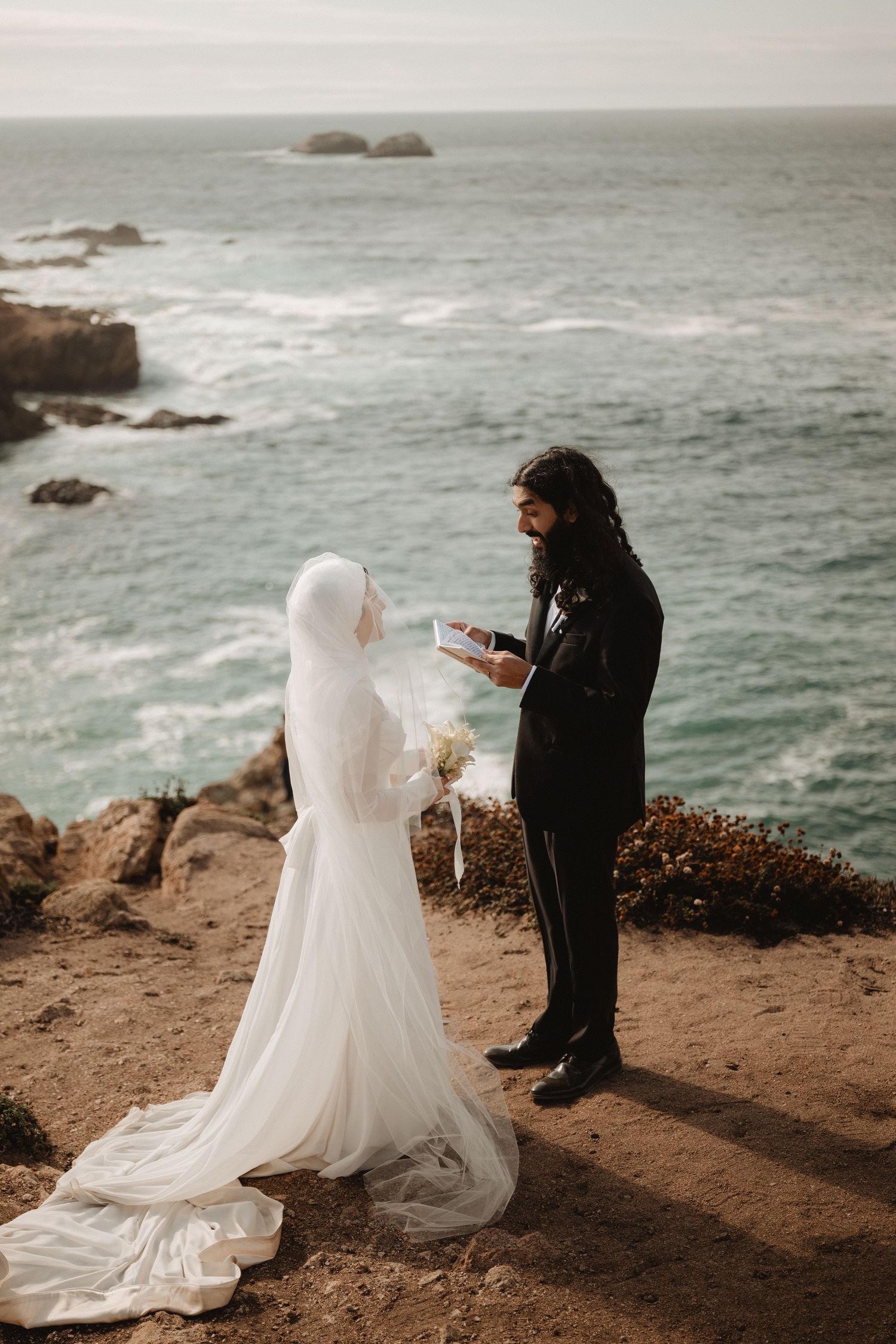 non traditional indian elopement in big sur