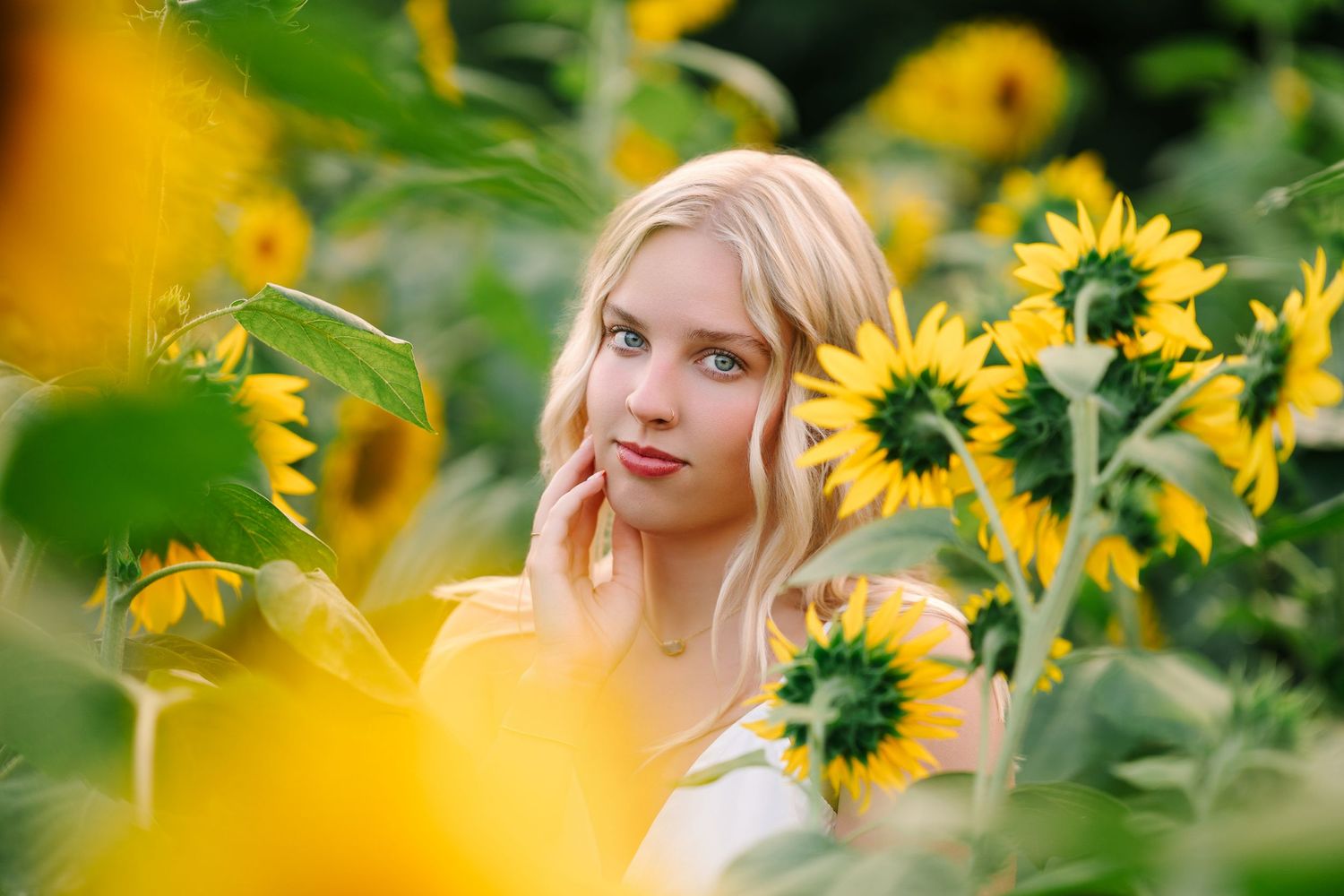 Perrysburg High School senior in natural, bright photo session in Toledo