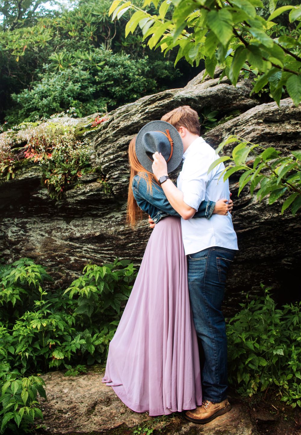 Asheville engagement photos, natural light photography, authentic love stories, engagement photos, romantic couple, love, Blue Ridge Parkway