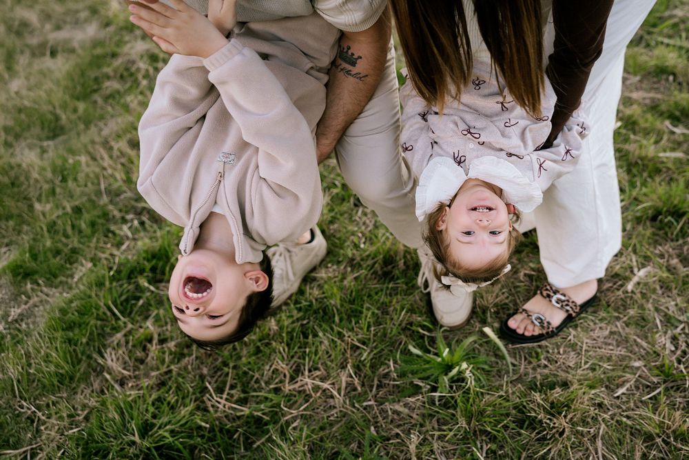 A series of artistic photos showing feet and sandals on grass.