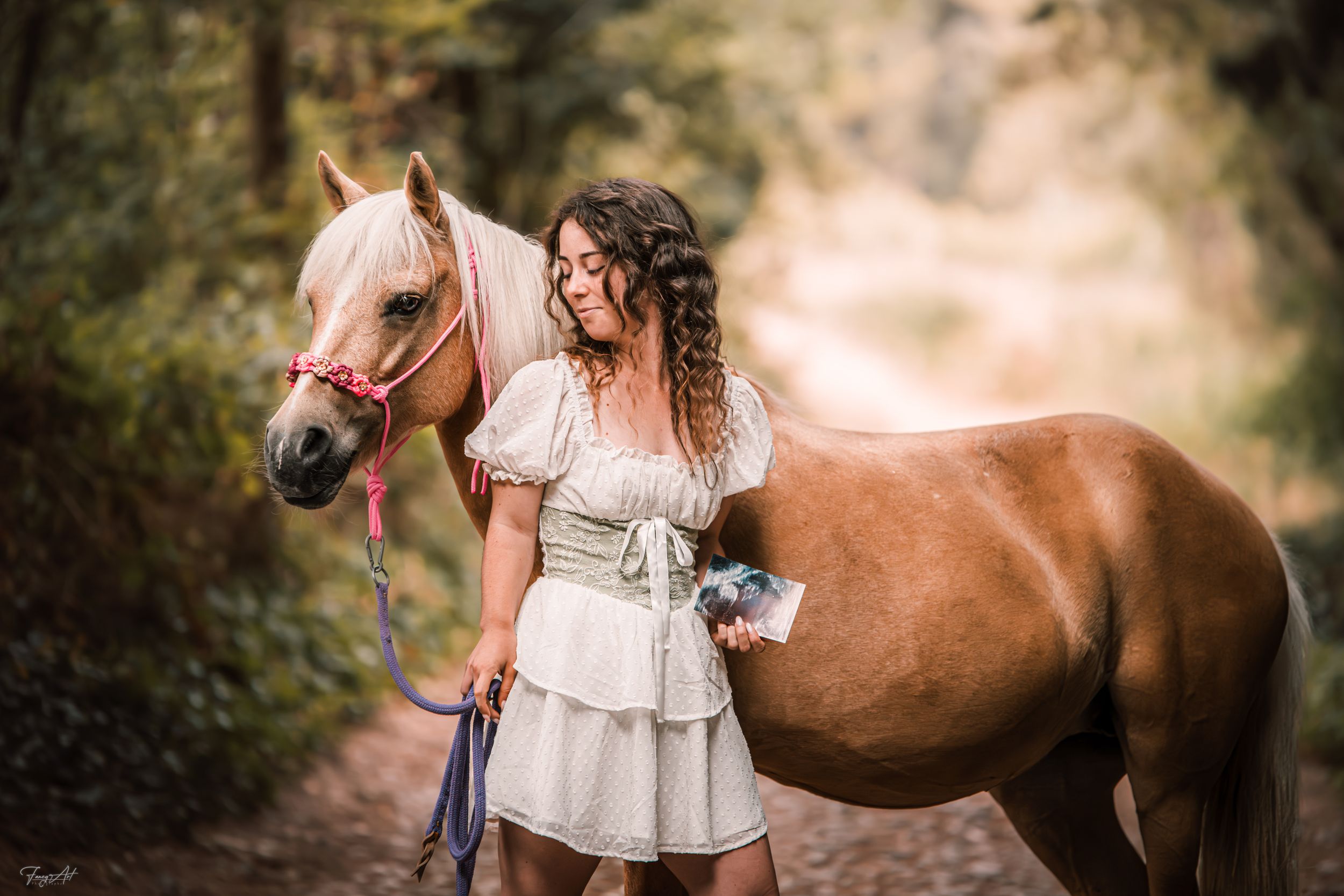 Duo cheval palomino avec complicité