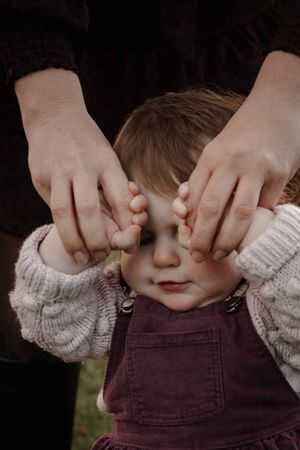 Kids playing peakaboo