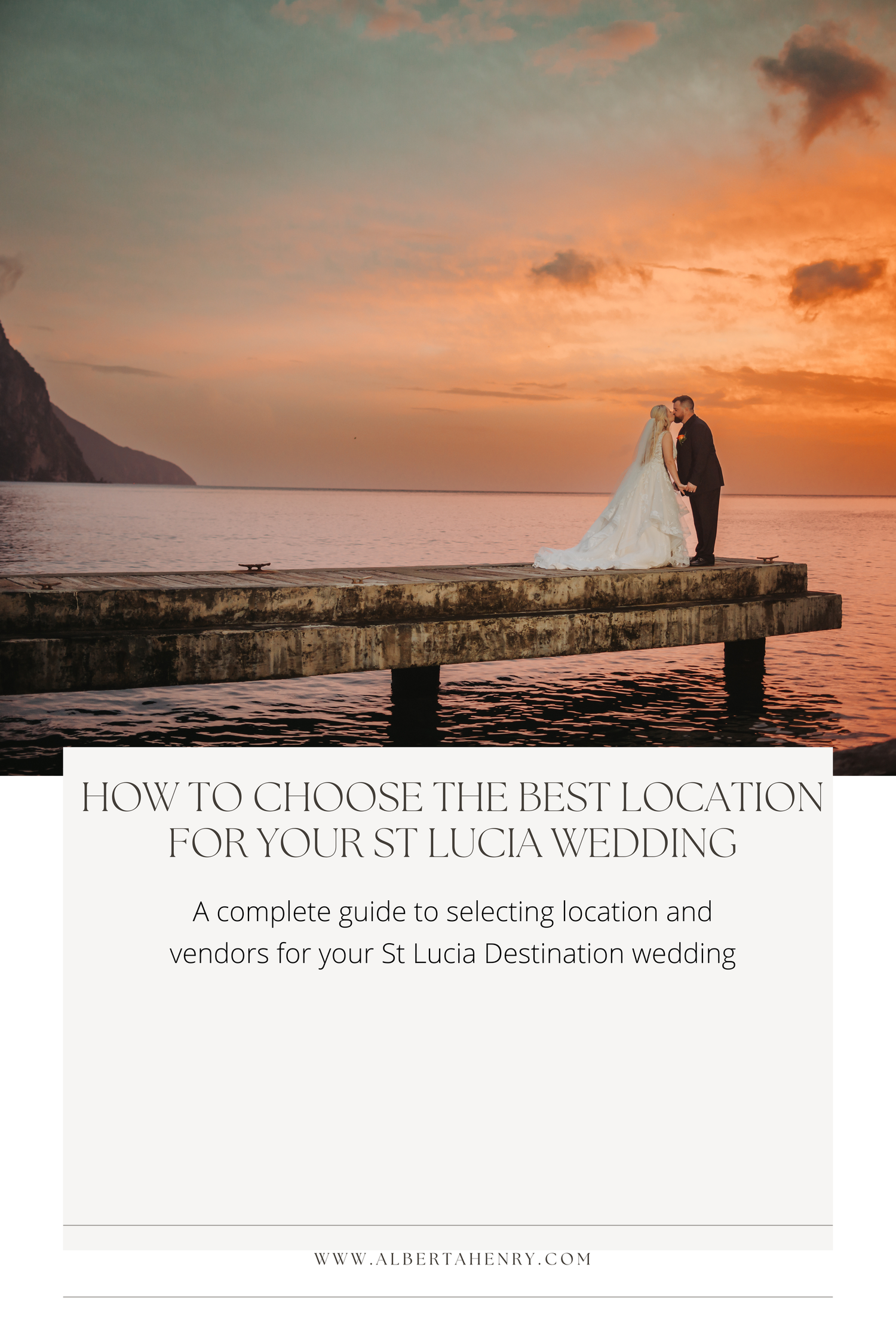 Getting married in Soufriere, St Lucia- St Lucia photographer captures destination wedding in front of the Pitons with a stunning sunset