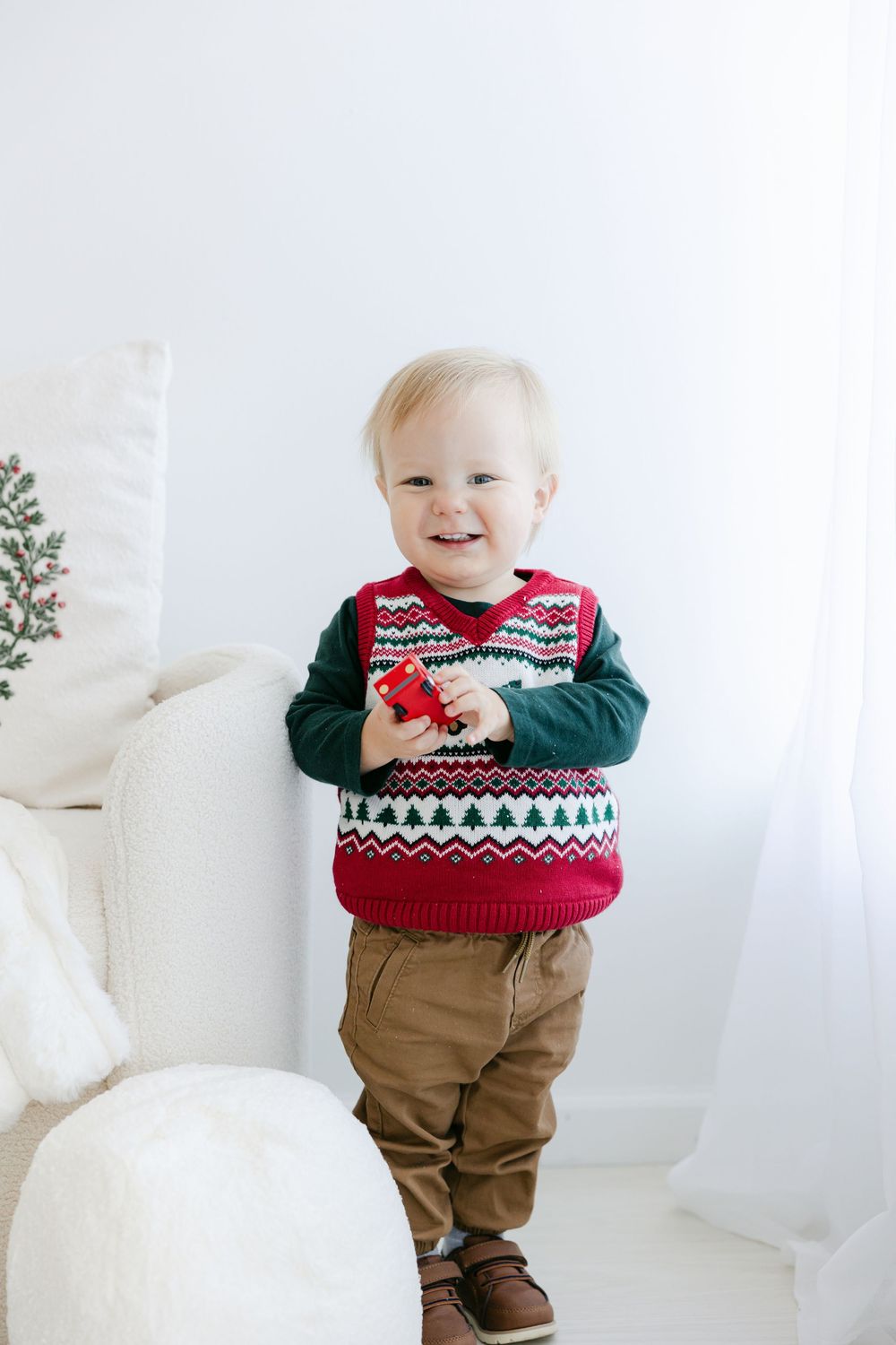 Family in the studio for Holiday Mini Sessions in CT.