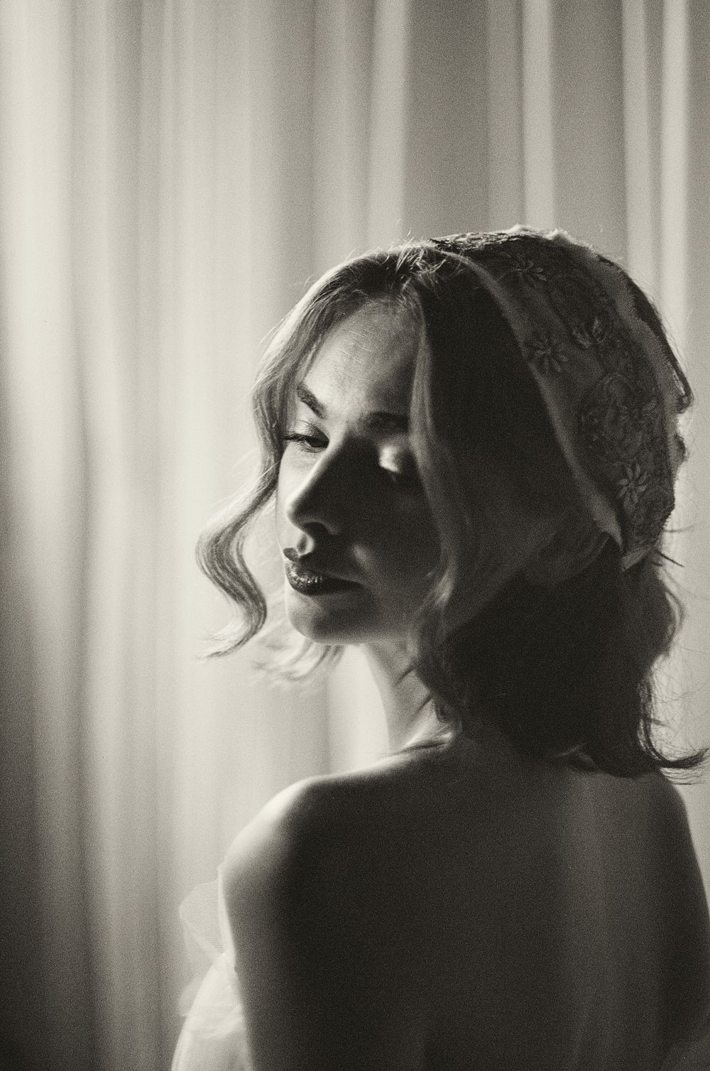 35mm film wedding portrait