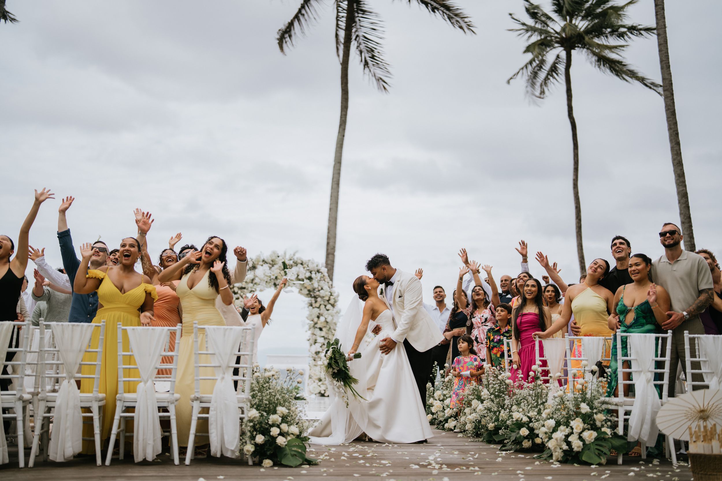 Bali resort wedding photography with ocean view ceremony