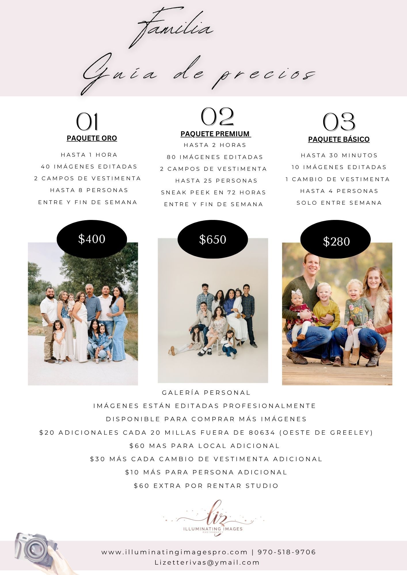 precios de fotografia para familia en Greeley Colorado. Liz Rivas con Illuminating Images photography