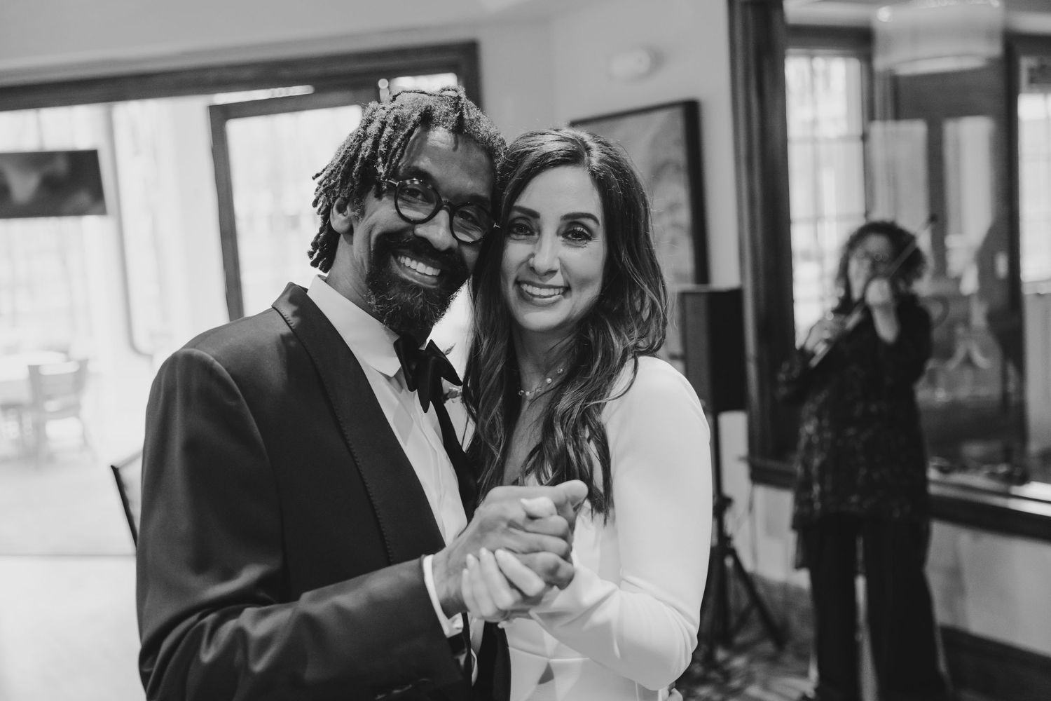 Bride and groom, first dance at their wedding reception located at Holliday Farms in Zionsville, Indiana