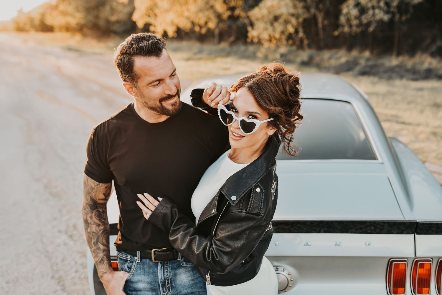 fun and energetic engagement session with bold personality