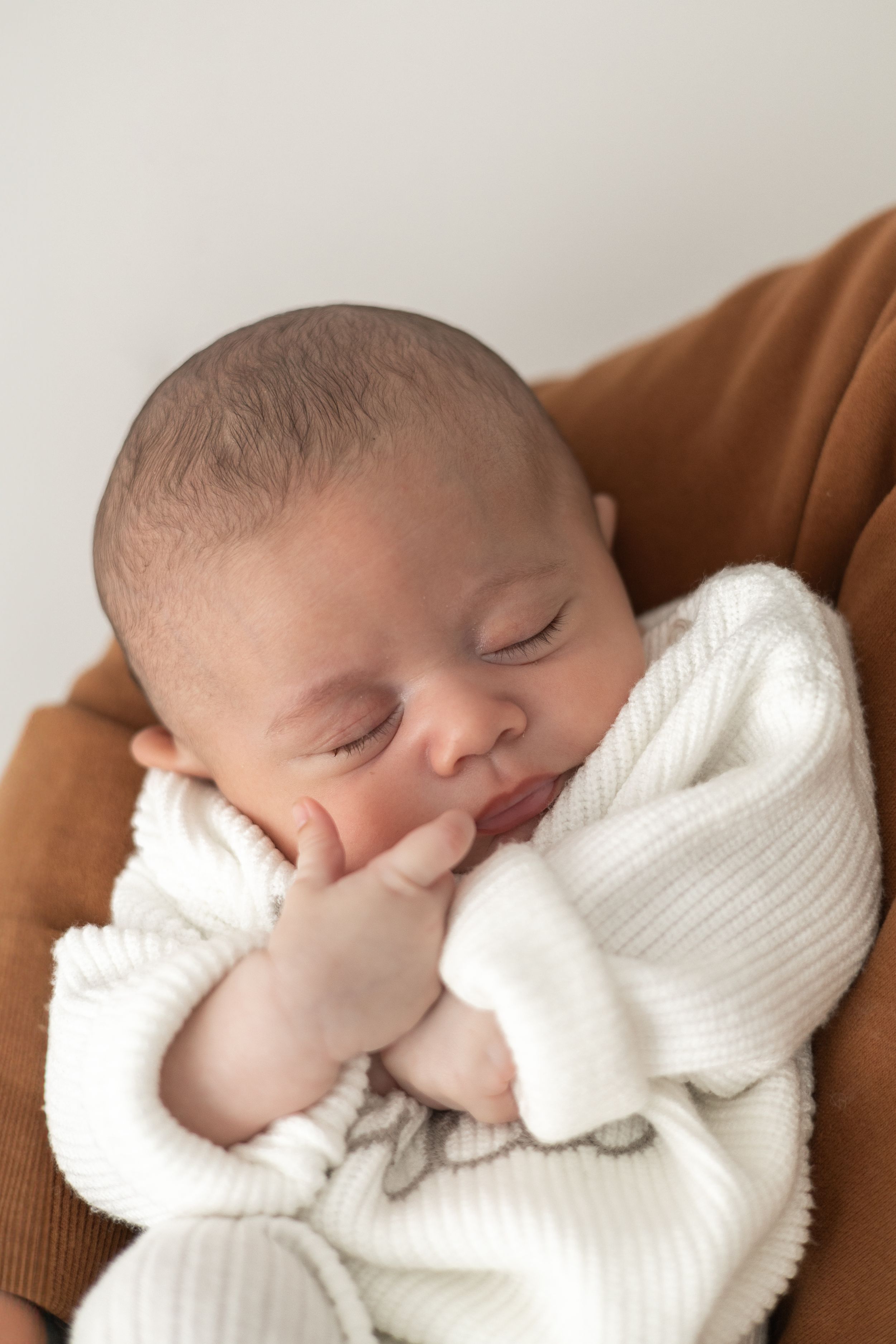 Peaceful newborn baby sleeping natural older newborn baby photography Nottingham