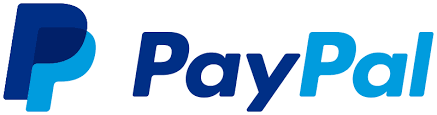 PayPal logo featuring the iconic double-P symbol in blue alongside the PayPal wordmark in dark blue and light blue.