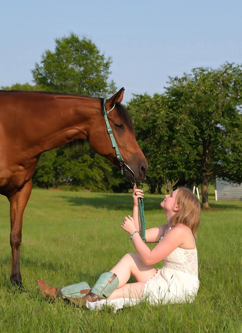 Equestrian photoshoot. Girl and her horse professional portrait.