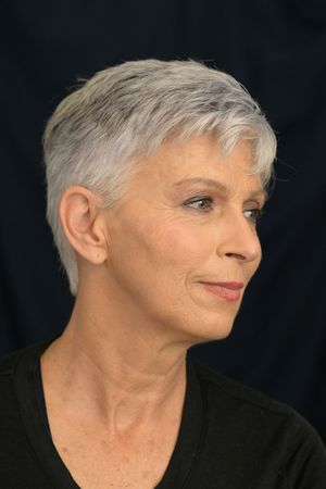 Photographic Portrait of elegant, mature lady, in profile