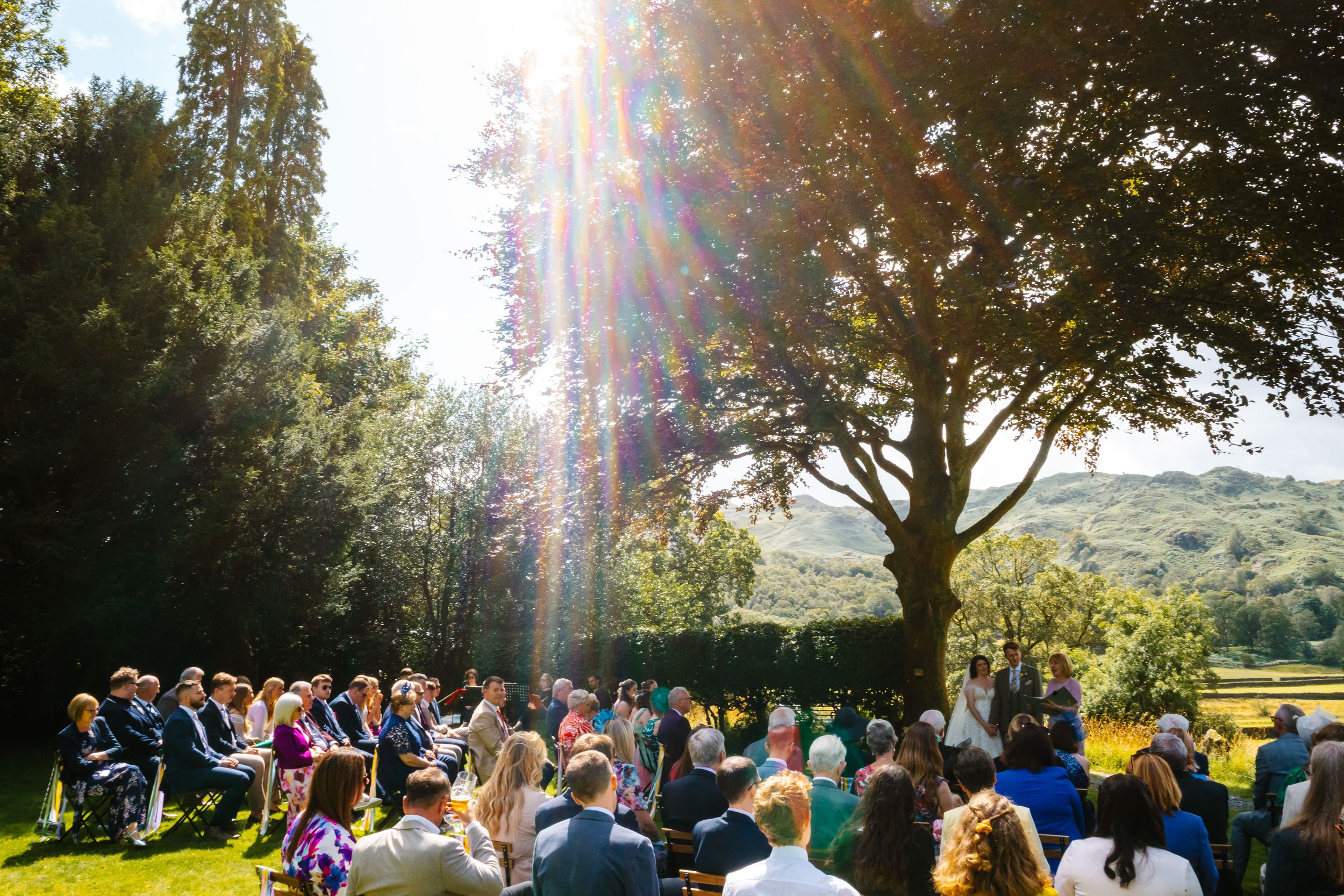 Outdoor wedding ceremony at the Lancrigg in Grasmere