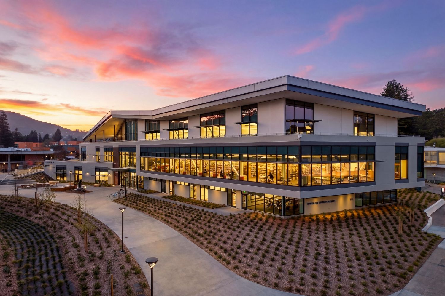 Michael Corona Photography Architectural & Design Building aerial drone exterior twilight