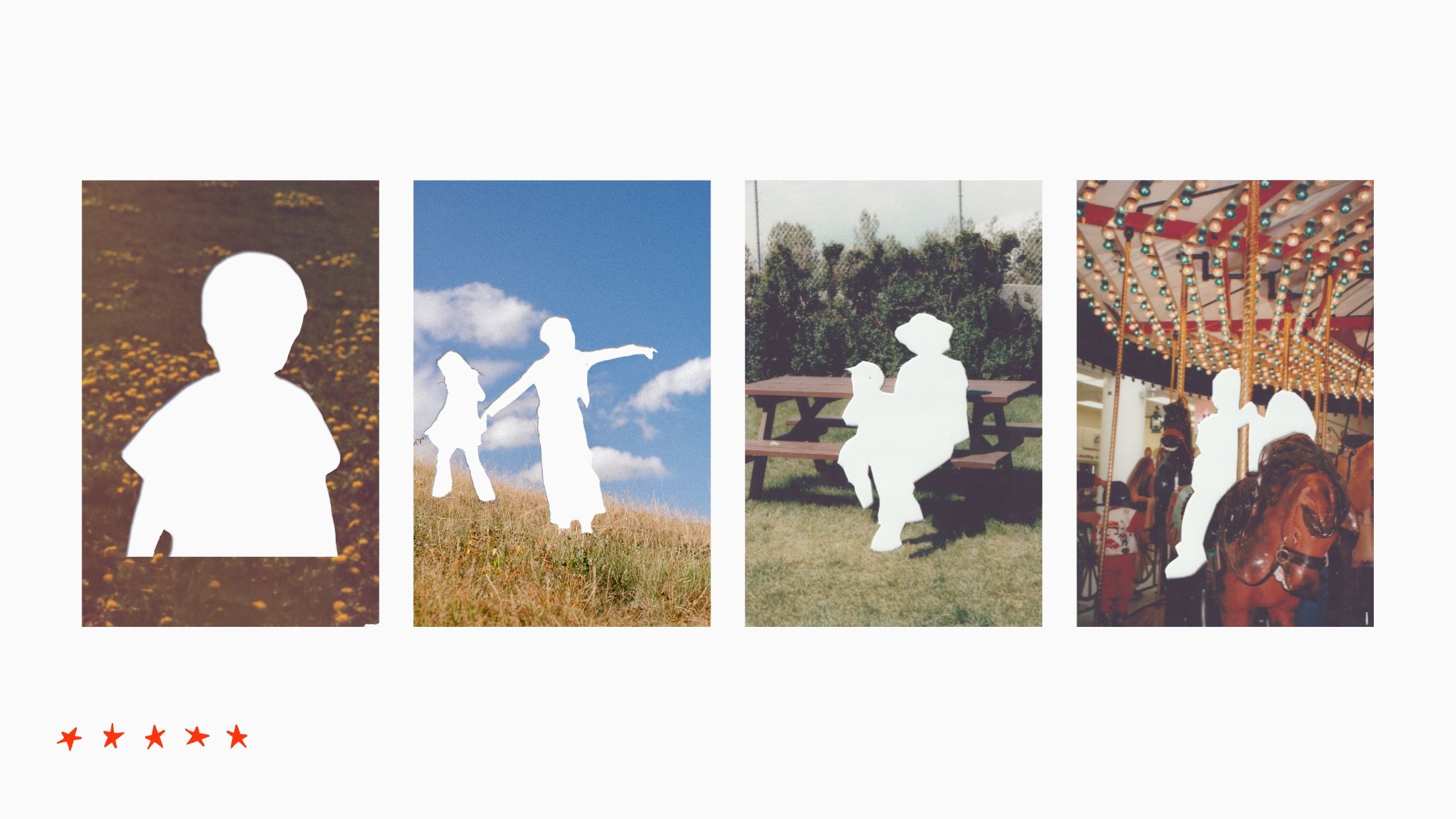 A collage of small thumbnail images including landscapes, silhouettes, and natural scenes arranged in a horizontal row.
