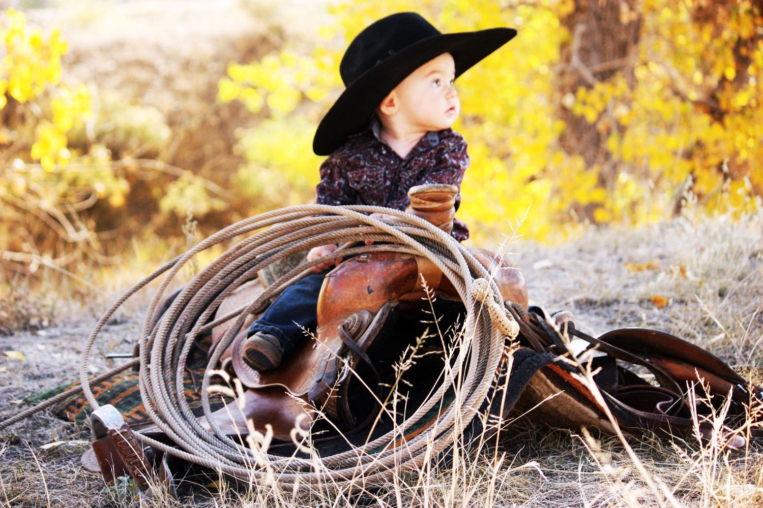 6 month little cowboy photo