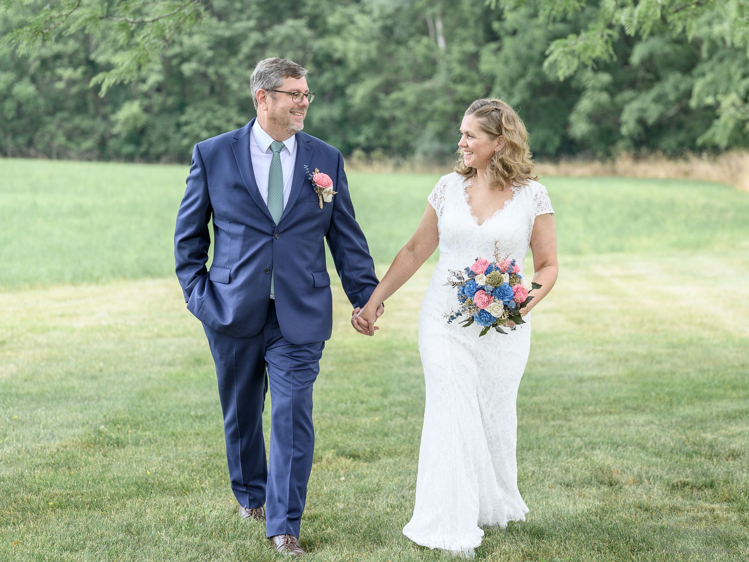 Walking Wedding Couple